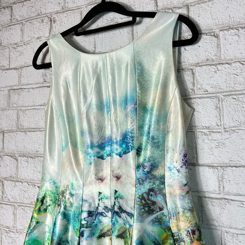 Zara Dress Mini Monet Sea Life Fish Aquarium Ocean Fit Flare Mini Sleeveless S - Picture 5 of 11